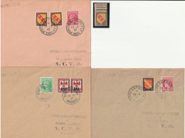 Cérès De Mazelin + Blasons, 3 Enveloppes. + Variété (gris Au Lieu De Brun). Collection BERCK. - 1945-47 Ceres (Mazelin)