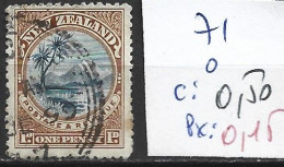 NOUVELLE-ZELANDE 71 Oblitéré Côte 0.50 € - Used Stamps