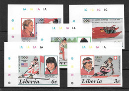 Liberia Série Complète Non Dentelé Imperf JO 88 ** - Invierno 1988: Calgary