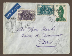 !!! CAMEROUN, LETTRE PAR AVION POUR PARIS AVEC CACHET DE YAOUNDE ET MARQUE DE CONTRÔLE POSTAL, DU 13 DÉCEMBRE 1939 - Luftpost