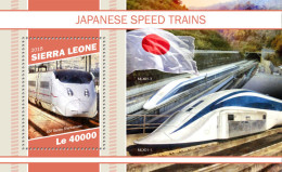  SIERRA LEONE  2018 MNH  Japanese Speed Trains  Michel Code: 10583 / Bl.1622. Scott Code: 5123. Yvert&Tellier Code: 1597 - Sierra Leone (1961-...)