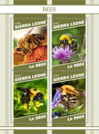  SIERRA LEONE  2018 MNH  Bees  Michel Code: 10519-10522. Scott Code: 5097. Yvert&Tellier Code: 8570-8573 - Sierra Leone (1961-...)