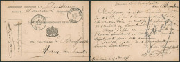 Carte-correspondance De Service (n°56) Administration Communale De Quiévrain (1895) > Ham-sur-sambre Via Moustier - Franchigia