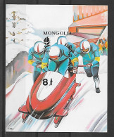 Mongolie Bloc Non Dentelé Imperf JO 92 ** - Inverno1992: Albertville