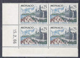MONACO - N° 691 - CASINO - Bloc De 4 COIN DATE - NEUF SANS CHARNIERE - 15/2/66 - Unused Stamps