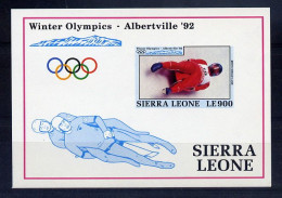 Sierra Leone Bloc Luge Non Dentelé Imperf JO 92 ** - Invierno 1992: Albertville