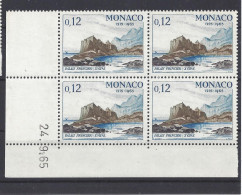 MONACO - N° 678 - 750e ANNIVERSAIRE PALAIS - Bloc De 4 COIN DATE - NEUF SANS CHARNIERE - 24/9/65 - Unused Stamps