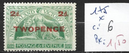 NOUVELLE-ZELANDE 175 * Côte 6 € - Unused Stamps