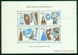 MONACO 1988 Mi BL 40** Olympic Summer Games, Seoul [B314] - Summer 1988: Seoul