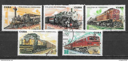 Cuba Caribbean Island 1975  Train , Railroad , Locomotive Complete Set.  Used / Cto - Oblitérés