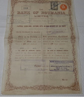 The Bank Of Roumania Limited - Titre Au Porteur De Cinq Actions De 6 £ - Roumania 1903 - Banque & Assurance