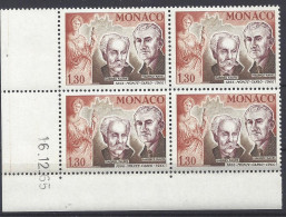 MONACO - N° 697 - FAURé Et RAVEL - Bloc De 4 COIN DATE - NEUF SANS CHARNIERE - 16/12/65 - Unused Stamps