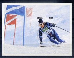 Guyana Bloc Ski Non Dentelé Imperf JO 98 ** - Invierno 1998: Nagano