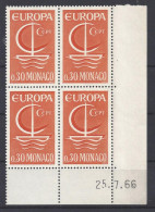 MONACO - N° 698 - EUROPA - Bloc De 4 COIN DATE - NEUF SANS CHARNIERE - 25/7/66 - Ungebraucht