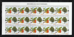 Portugal 2017 Árvores Do Mediterrâneo Euromed Medronheiro Arbustus Unedo Abre Tree Título De Emissão Upper Line - Full Sheets & Multiples