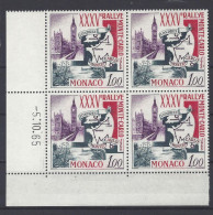 MONACO - N° 689 - 35ème RALLYE - Bloc De 4 COIN DATE - NEUF SANS CHARNIERE - 5/10/65 - Unused Stamps