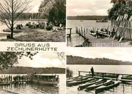 72704156 Zechlinerhuette Schiffsanleger Ruderboote Badestrand Rheinsberg - Zechlinerhütte