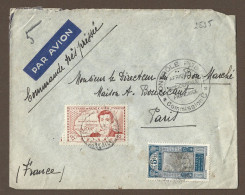 !!! GUINÉE FRANÇAISE, LETTRE PAR AVION POUR PARIS, AVEC MARQUE DE CONTRÔLE POSTAL - Briefe U. Dokumente