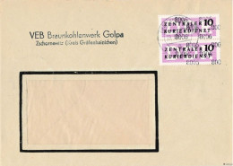 DDR Brief Dienst Mef VEB Braunkohlenwerk Golpa Zschornewitz Gräfenhainichen 1957 - Lettres & Documents