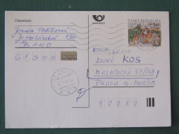 Czech Republic 2001 Stationery Postcard 5.40 Kcs Prague Sent Locally - Briefe U. Dokumente