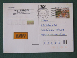 Czech Republic 2001 Stationery Postcard 5.40 Kcs Prague Sent Locally - Brieven En Documenten