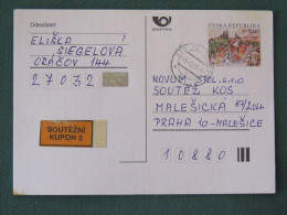 Czech Republic 2001 Stationery Postcard 5.40 Kcs Prague Sent Locally - Brieven En Documenten