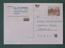 Czech Republic 2001 Stationery Postcard 5.40 Kcs Prague Sent Locally - Covers & Documents