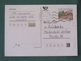 Czech Republic 2001 Stationery Postcard 5.40 Kcs Prague Sent Locally - Lettres & Documents