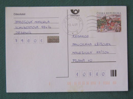 Czech Republic 2001 Stationery Postcard 5.40 Kcs Prague Sent Locally - Brieven En Documenten