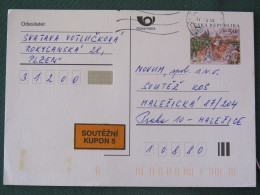 Czech Republic 2001 Stationery Postcard 5.40 Kcs Prague Sent Locally - Lettres & Documents