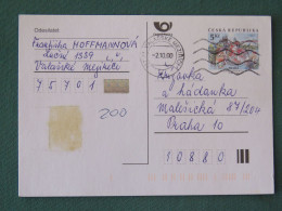 Czech Republic 2001 Stationery Postcard 5.40 Kcs Prague Sent Locally - Lettres & Documents