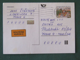 Czech Republic 2001 Stationery Postcard 5.40 Kcs Prague Sent Locally - Cartas & Documentos