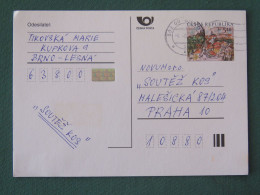 Czech Republic 2001 Stationery Postcard 5.40 Kcs Prague Sent Locally - Lettres & Documents