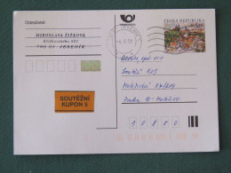 Czech Republic 2001 Stationery Postcard 5.40 Kcs Prague Sent Locally - Briefe U. Dokumente