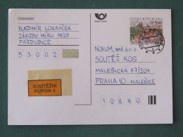 Czech Republic 2001 Stationery Postcard 5.40 Kcs Prague Sent Locally - Lettres & Documents