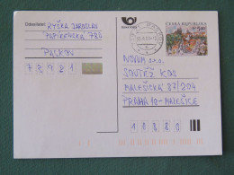 Czech Republic 2001 Stationery Postcard 5.40 Kcs Prague Sent Locally - Lettres & Documents