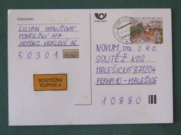 Czech Republic 2001 Stationery Postcard 5.40 Kcs Prague Sent Locally - Lettres & Documents