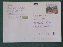 Czech Republic 2001 Stationery Postcard 5.40 Kcs Prague Sent Locally - Cartas & Documentos