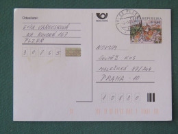 Czech Republic 2001 Stationery Postcard 5.40 Kcs Prague Sent Locally - Covers & Documents