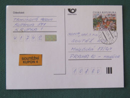 Czech Republic 2001 Stationery Postcard 5.40 Kcs Prague Sent Locally - Briefe U. Dokumente