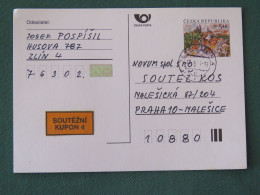 Czech Republic 2001 Stationery Postcard 5.40 Kcs Prague Sent Locally - Lettres & Documents