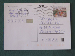 Czech Republic 2001 Stationery Postcard 5.40 Kcs Prague Sent Locally - Brieven En Documenten