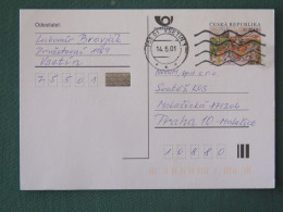 Czech Republic 2001 Stationery Postcard 5.40 Kcs Prague Sent Locally - Briefe U. Dokumente