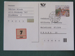 Czech Republic 2001 Stationery Postcard 5.40 Kcs Prague Sent Locally - Lettres & Documents