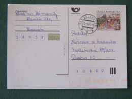 Czech Republic 2001 Stationery Postcard 5.40 Kcs Prague Sent Locally - Briefe U. Dokumente