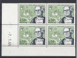 MONACO - N° 670 - CENTENAIRE De L'U.I.T. - Bloc De 4 COIN DATE - NEUF SANS CHARNIERE - 7/1/65 - Unused Stamps