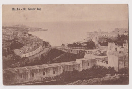 MALTA St. Jullans Bay General View, Circa 1910s Vintage Postcard AK (67234) - Malta