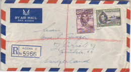 GOLD COAST. 1948/Accra, Registered Letter,envelope/mixed-franking. - Costa D'Oro (...-1957)