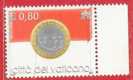 Vatican N°1355 Euro Drapeau Monaco 0€80 2004 ** - Neufs