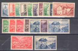 1948-51 ANDORRA FRANCESE, N. 119/37 - MNH** - Sonstige & Ohne Zuordnung